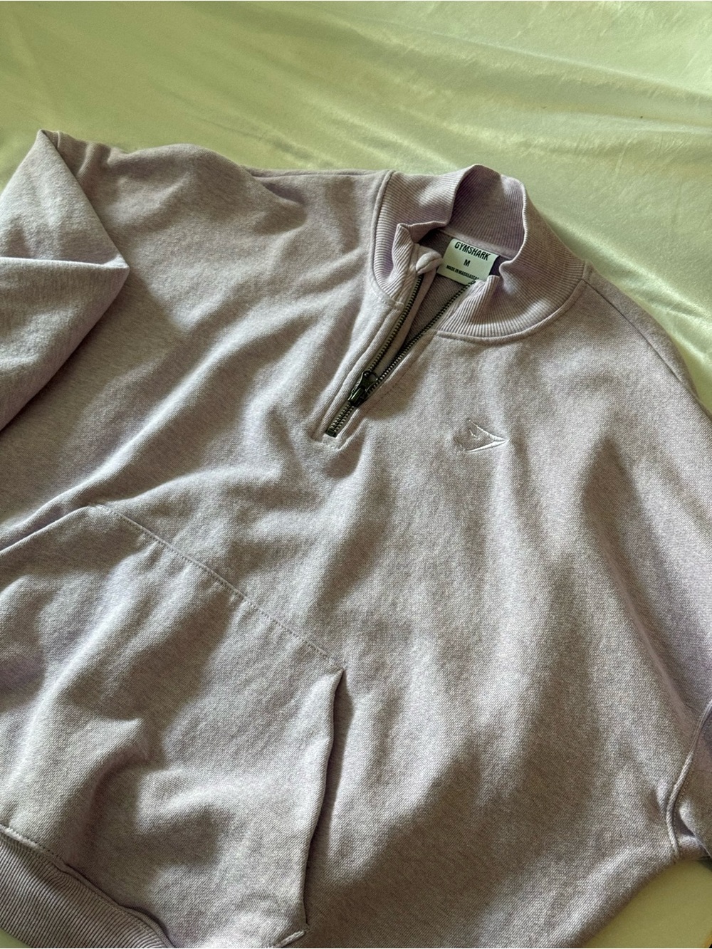 Gymshark Men's Light Lavender Quarter-Zip Pullover
